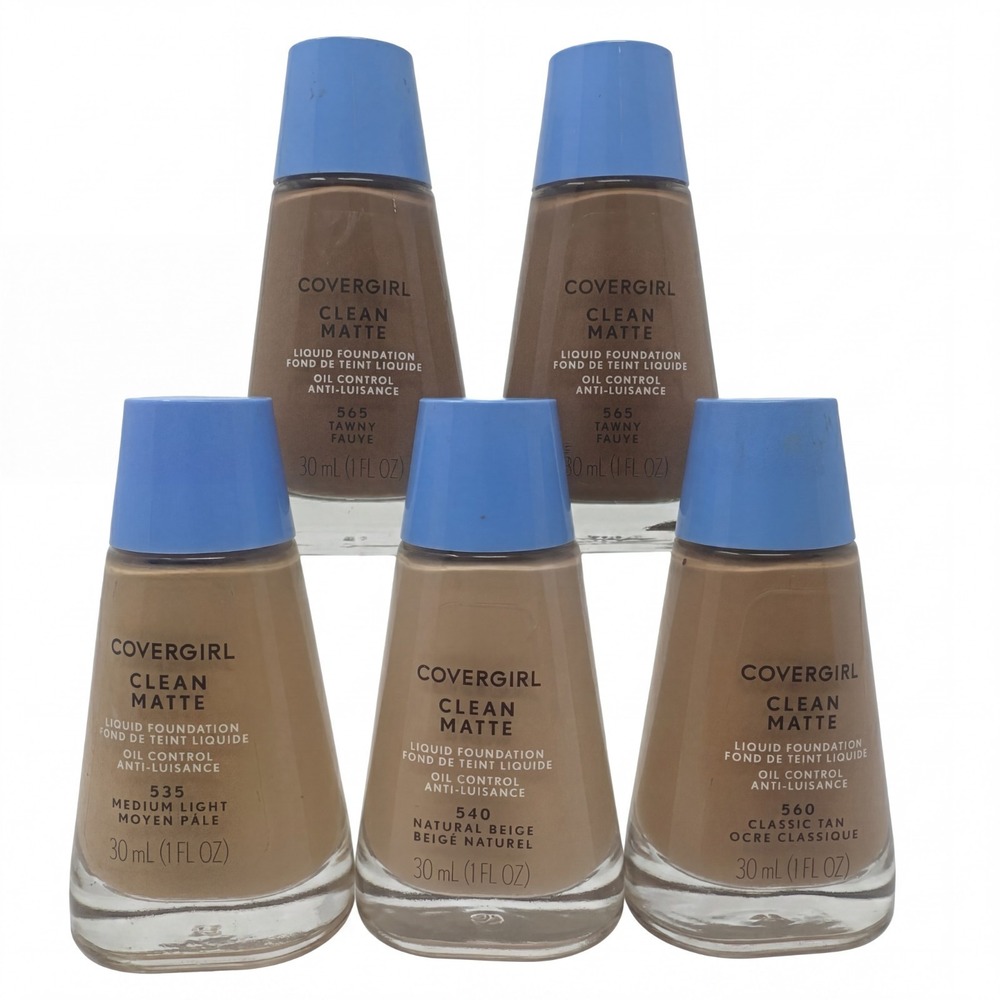 5 Covergirl Clean Mate Liquid Foundation 535 540 560 565 - Picture 1 of 5